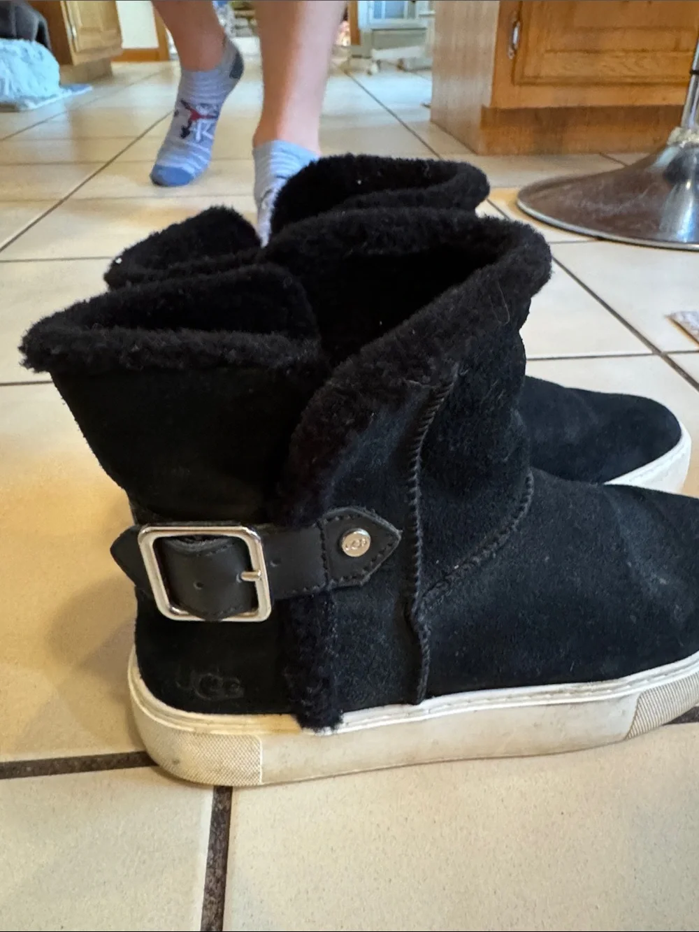 Ugg black shearling booties